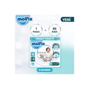 Molfix Premium Ultra Fırsat Paketi 4 Beden 86 Adet-