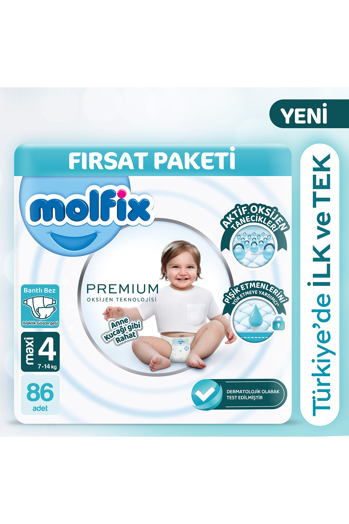 Molfix Premium Ultra Fırsat Paketi 4 Beden 86 Adet-