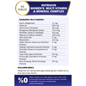 Nutraxin Vitals Women's Multivitamin Complex 60 Tablet-