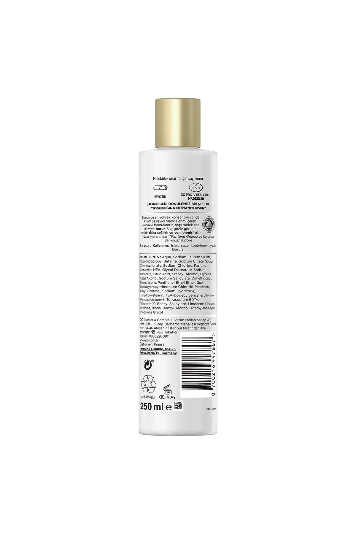 Pantene PRO-V MIRACLES Molecular Bond Repair Şampuan Yıpranmış Saçlar için 250ML-