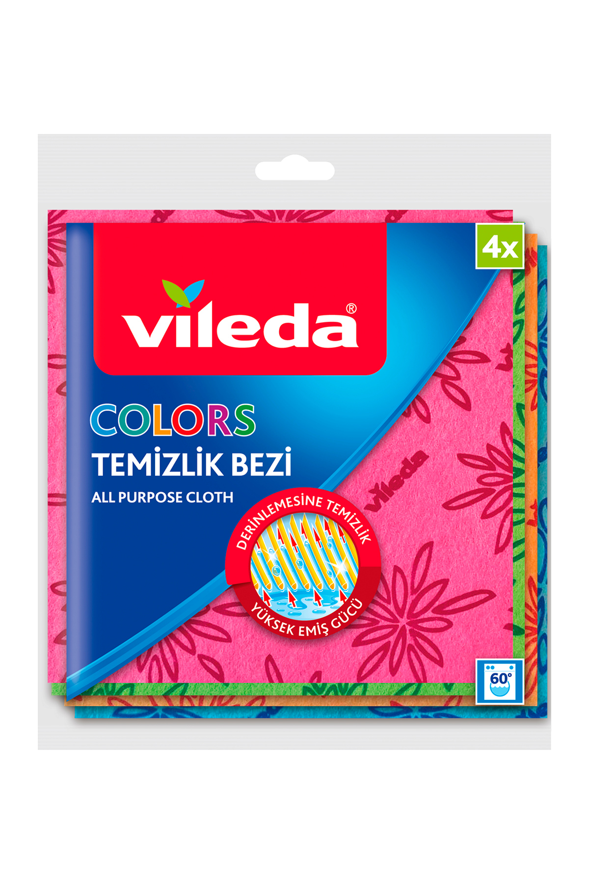 Vileda 4 Lü Colors Renkli Temizlik Bezi-