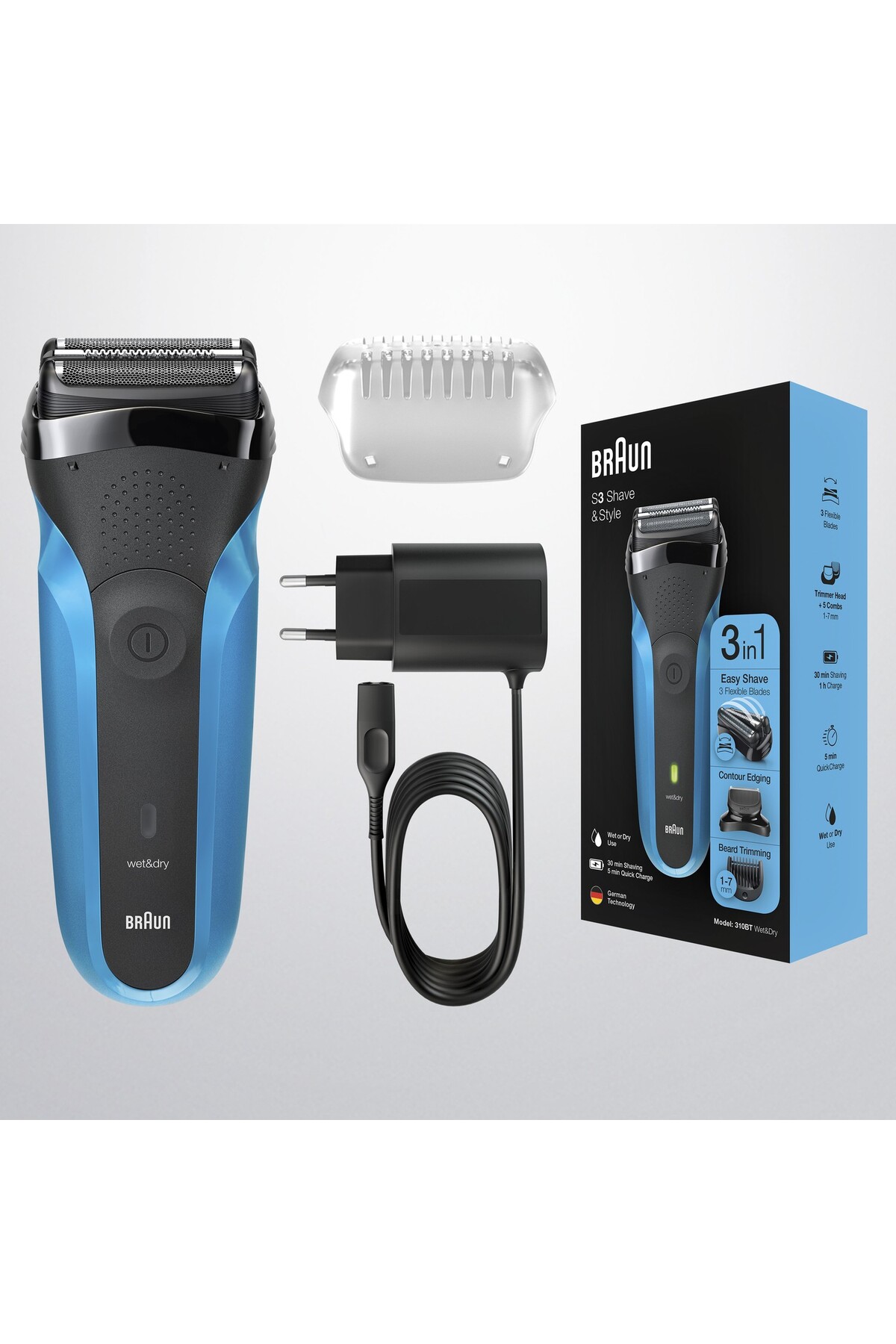 Braun Series 3 310 Bt Blue 3’ü 1 Arada Sakal Şekilendirici Ve Tıraş Makinesi-