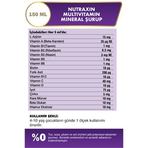 Nutraxin Kids Multivitamin Mineral Şurup 150 ml-