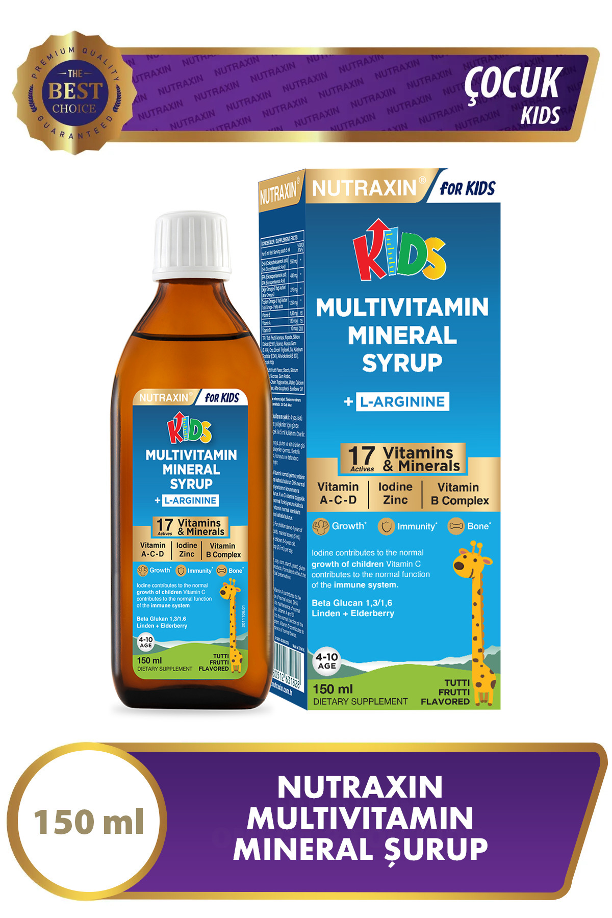 Nutraxin Kids Multivitamin Mineral Şurup 150 ml-