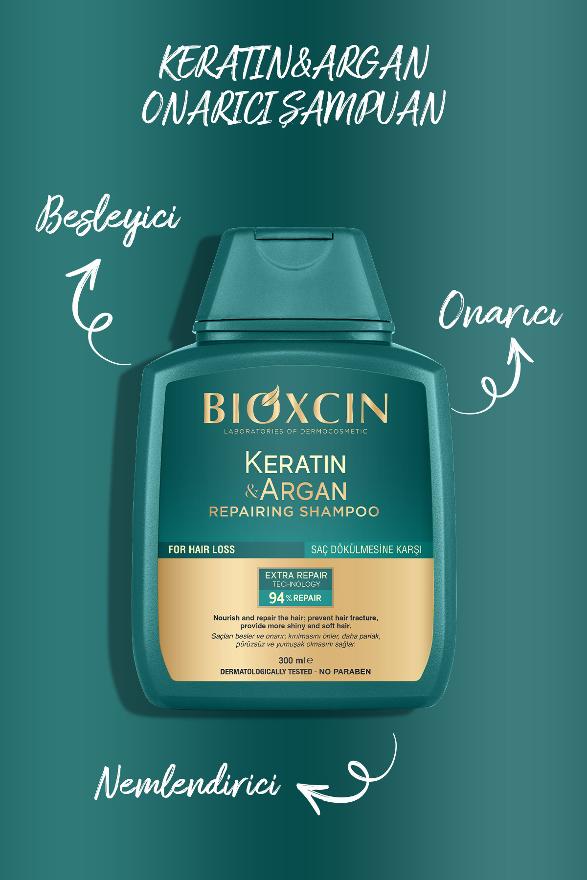 Bioxcin Keratin & Argan Onarıcı Şampuan 300 Ml - Yıpranmış Ve Hasar Görmüş Saçlar 2 Li Avantaj Set-