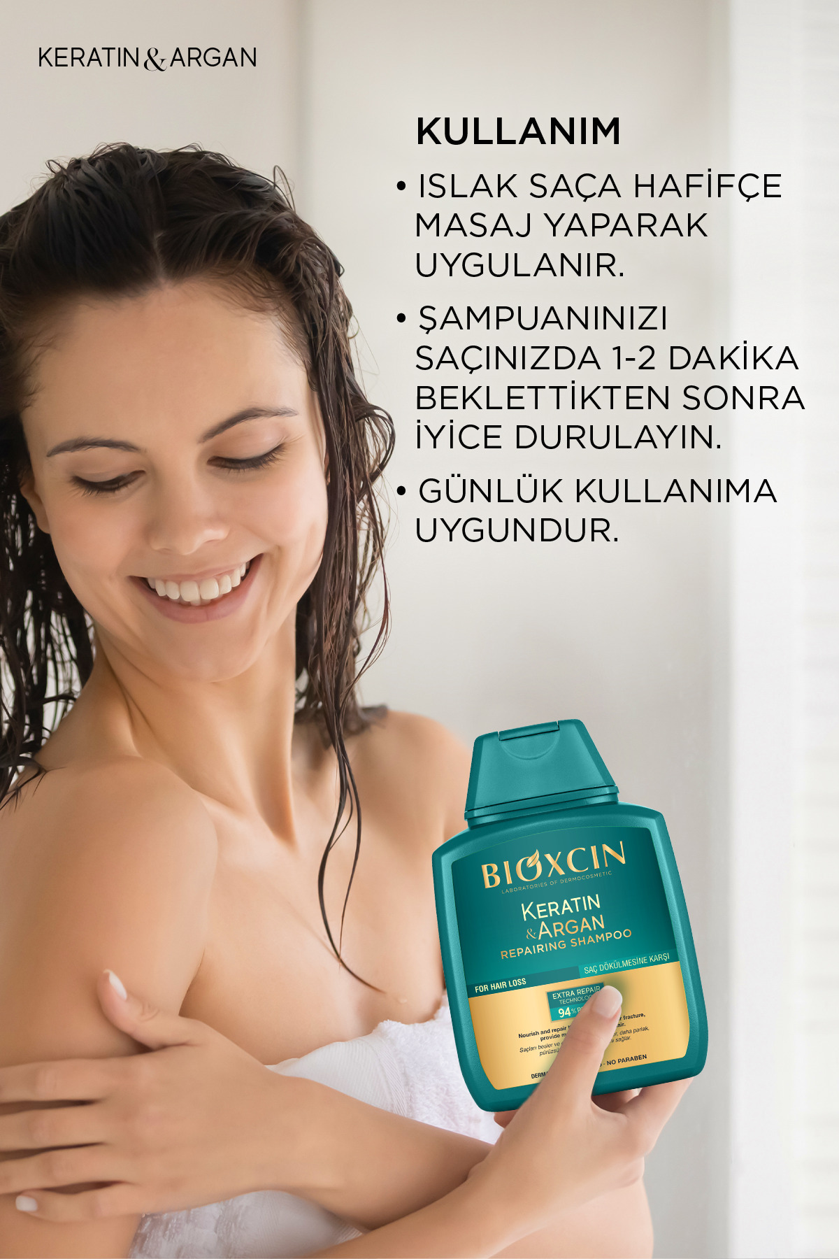 Bioxcin Keratin & Argan Onarıcı Şampuan 300 Ml - Yıpranmış Ve Hasar Görmüş Saçlar 2 Li Avantaj Set-