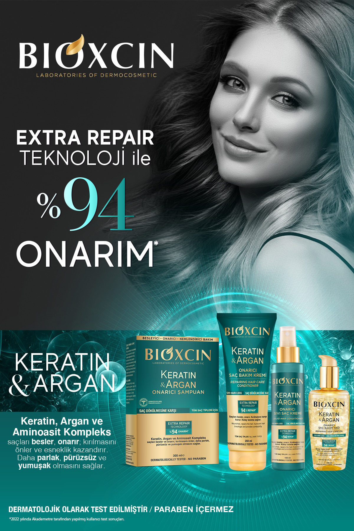 Bioxcin Keratin & Argan Onarıcı Şampuan 300 Ml - Yıpranmış Ve Hasar Görmüş Saçlar 2 Li Avantaj Set-