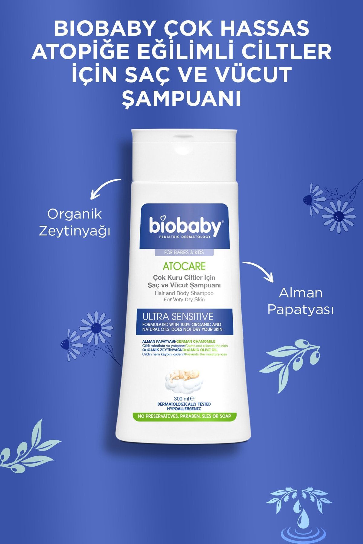 Biobaby Kuru Ve Atopik Ciltler Için Şampuan 300 Ml + Krem 100 ml Çok Kuru Ciltler Avantajlı Paket-