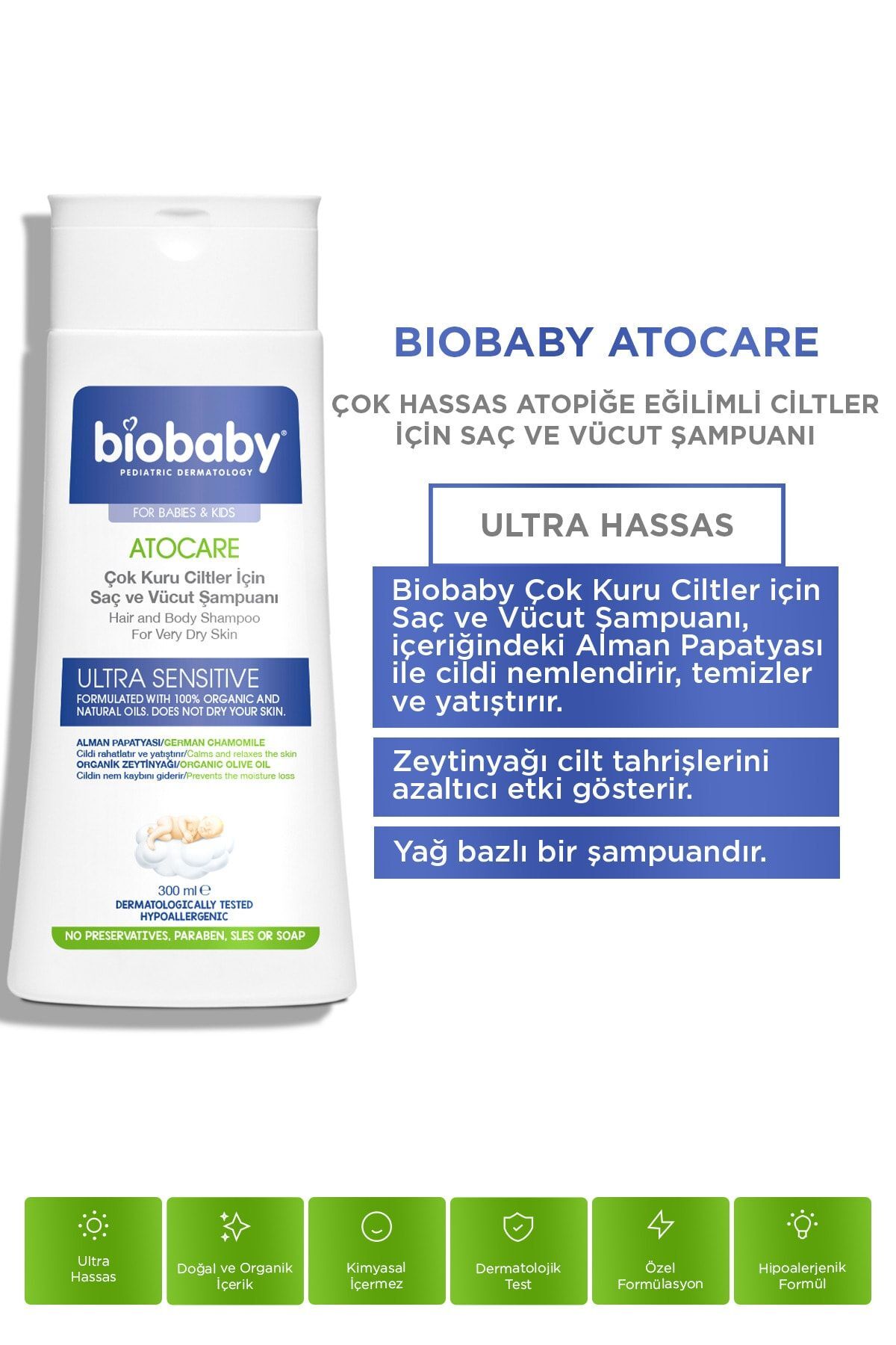 Biobaby Kuru Ve Atopik Ciltler Için Şampuan 300 Ml + Krem 100 ml Çok Kuru Ciltler Avantajlı Paket-