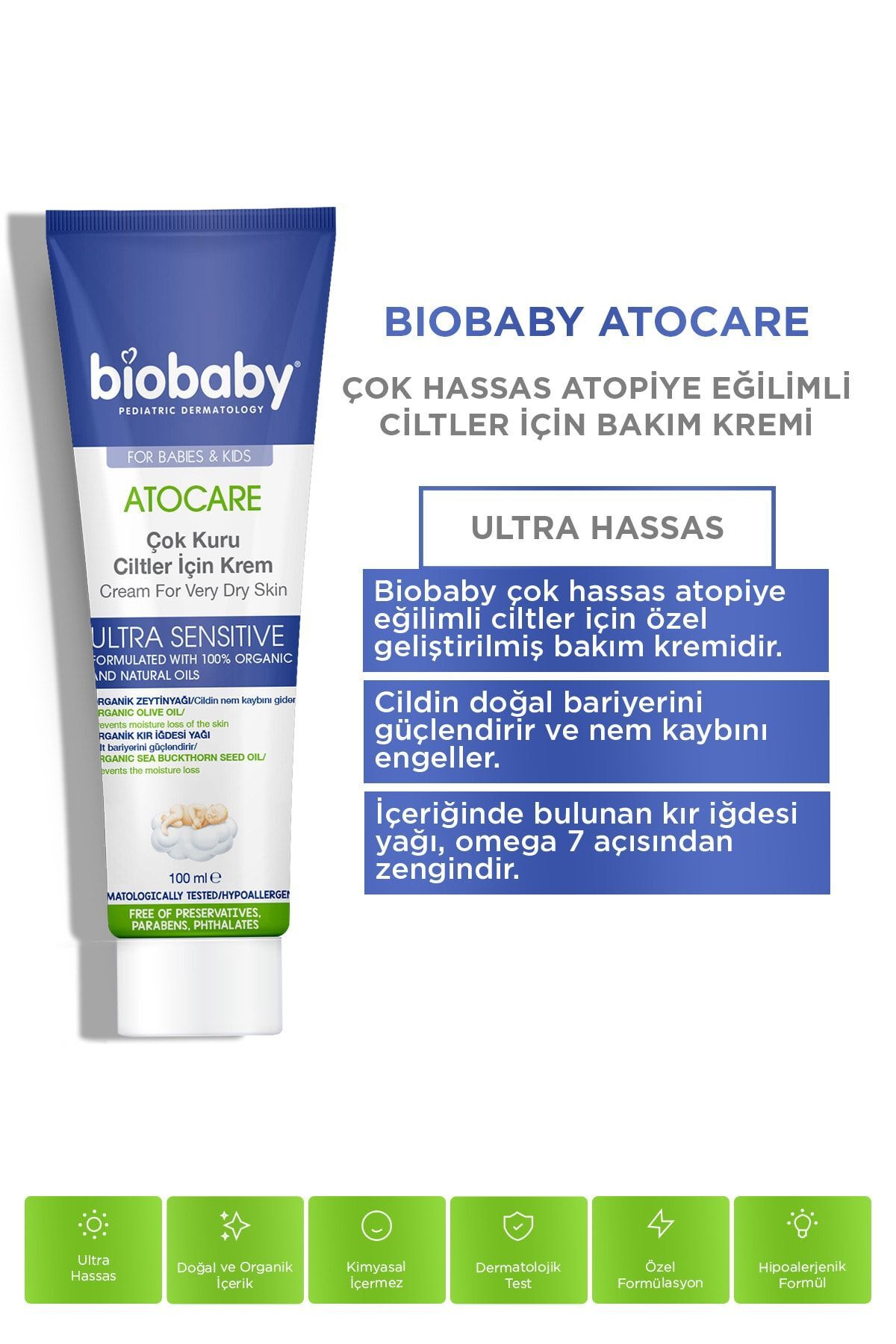 Biobaby Kuru Ve Atopik Ciltler Için Şampuan 300 Ml + Krem 100 ml Çok Kuru Ciltler Avantajlı Paket-