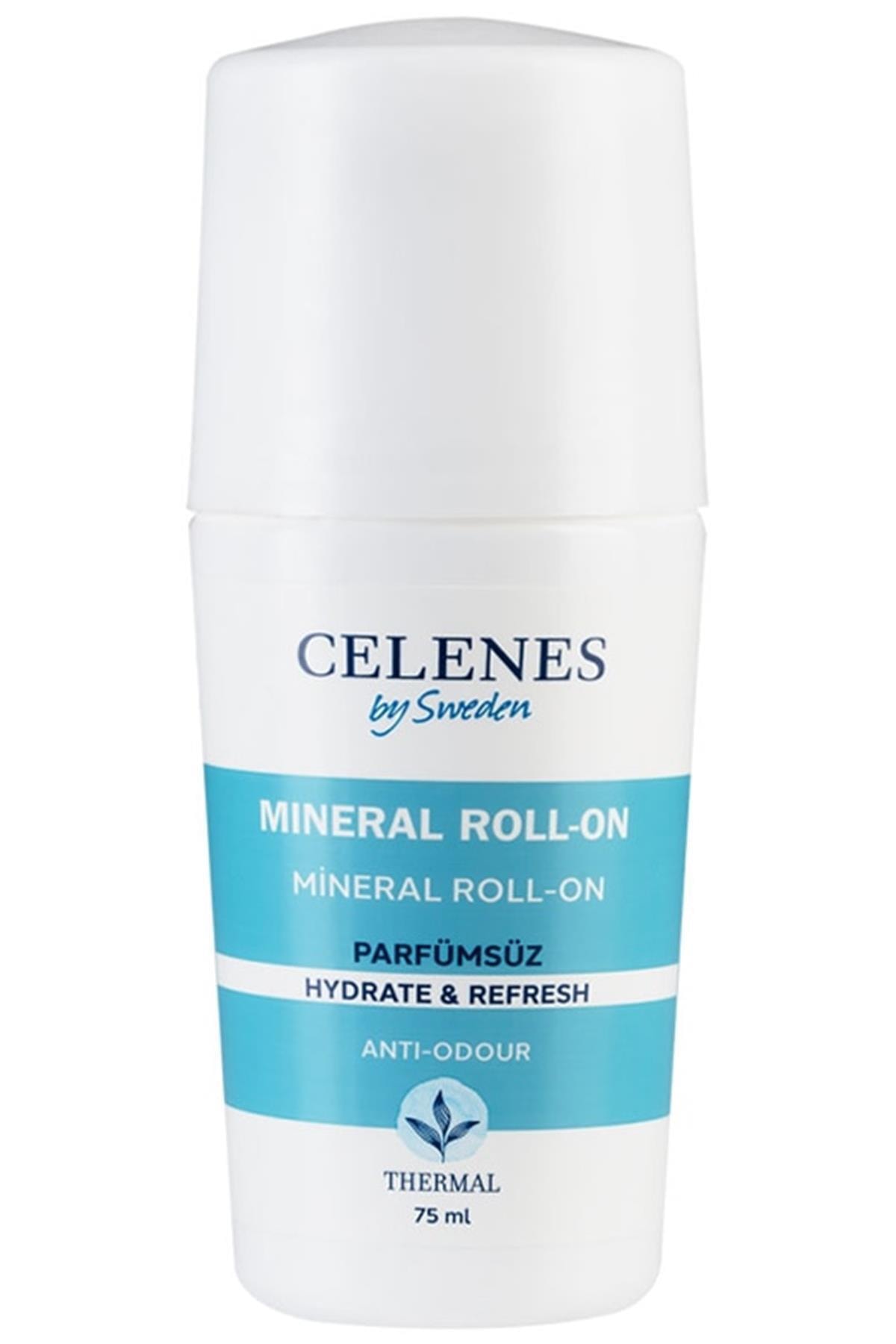 Celenes by Sweden Alüminyum - Parfüm Içermeyen Hassas Ciltler Için Thermal Roll On Ve Deodorant Parfümsüz 75 ml-