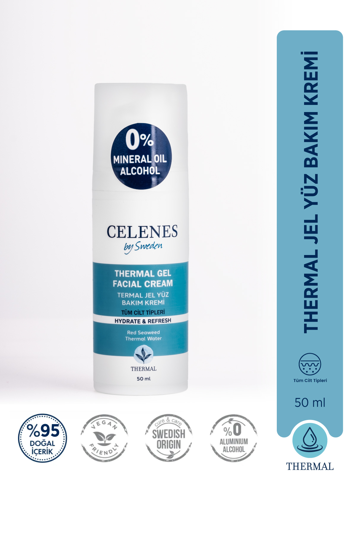 CELENES BY SWEDEN NEMLENDİRİCİ VE CANLANDIRICI THERMAL JEL GÜNLÜK BAKIM KREMİ 50 ML-