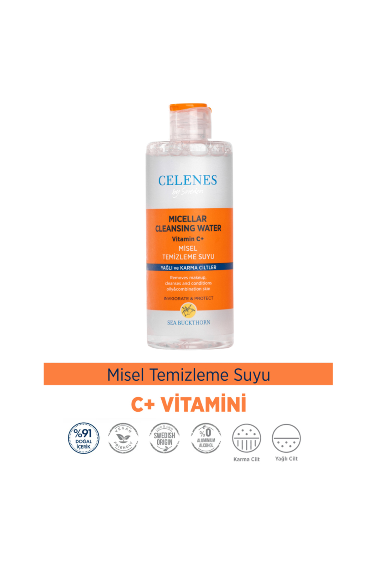 CELENES BY SWEDEN SEA BUCKTHORN TEMIZLEME SUYU 250ML YAGLI/KARMA-