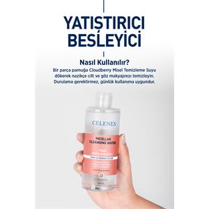 CELENES BY SWEDEN YOĞUN NEMLENDİCİ VE YATIŞTIRICI CLOUDBERRY MİSEL TEMİZLEME SUYU KURU VE HASSAS CİLTLER 250 ML-