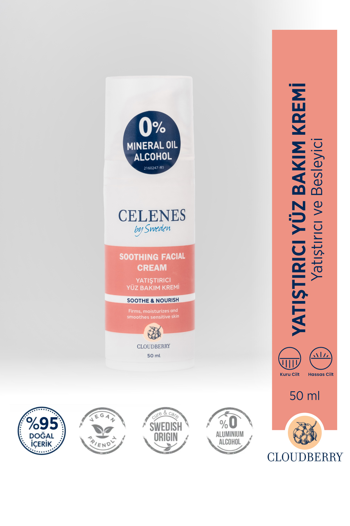 CELENES BY SWEDEN CLOUDBERRY YATIŞTIRICI YUZ KREMI 50ML KURU/HASSAS-