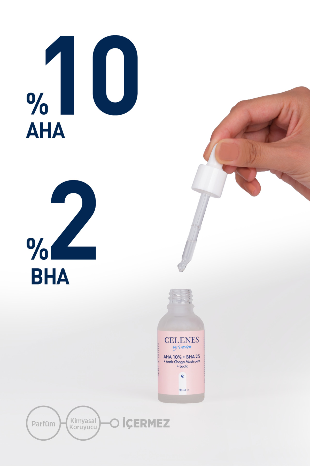 CELENES BY SWEDEN AHA + BHA + LACTİN + ARCTİC CHAGA MUSHROOM 30 ML-