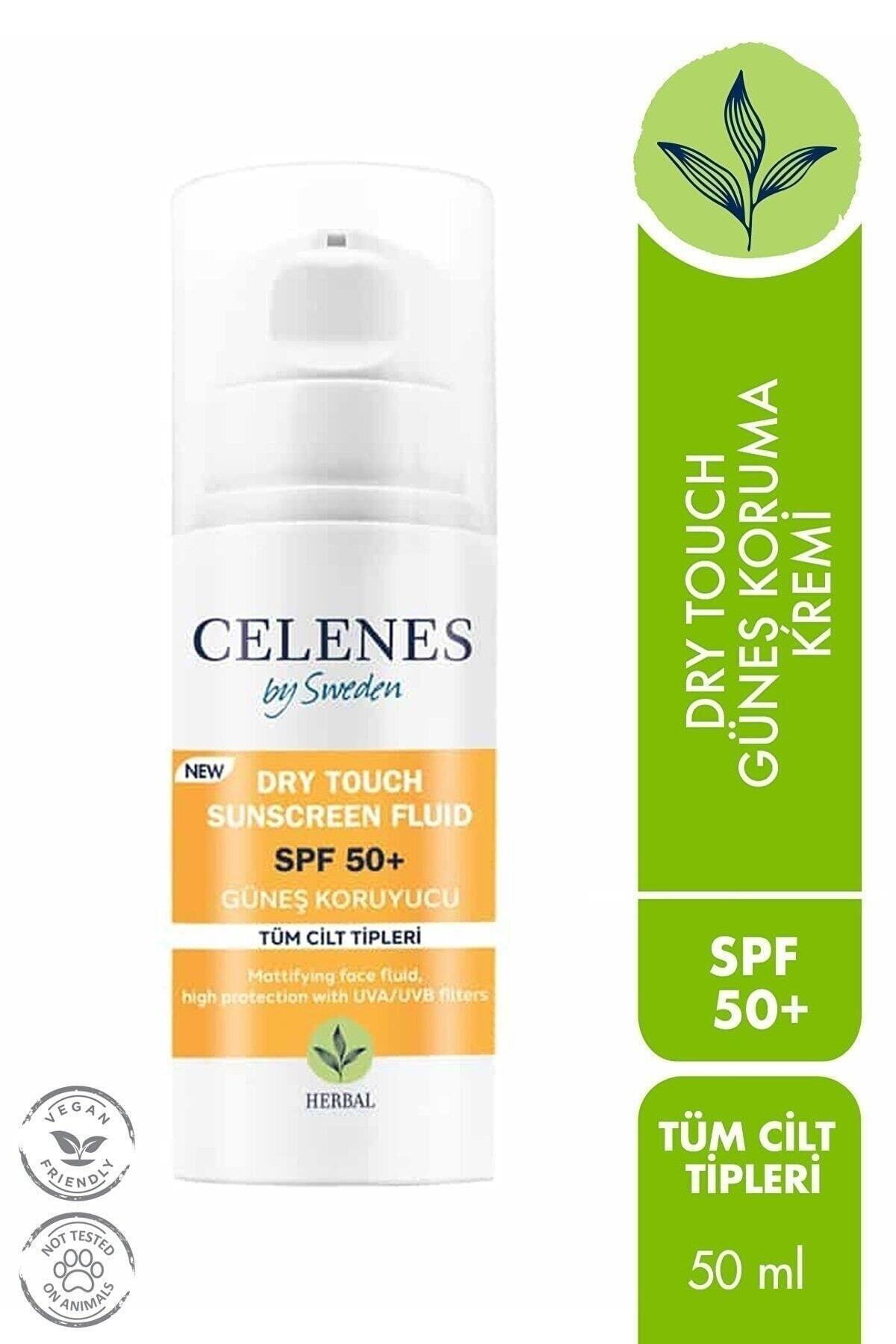 CELENES BY SWEDEN HERBAL DRY TOUCH SPF 50 MAT BİTİŞLİ GÜNEŞ KREMİ - YÜZ VE DEKOLTE BÖLGESİ 50 ML-