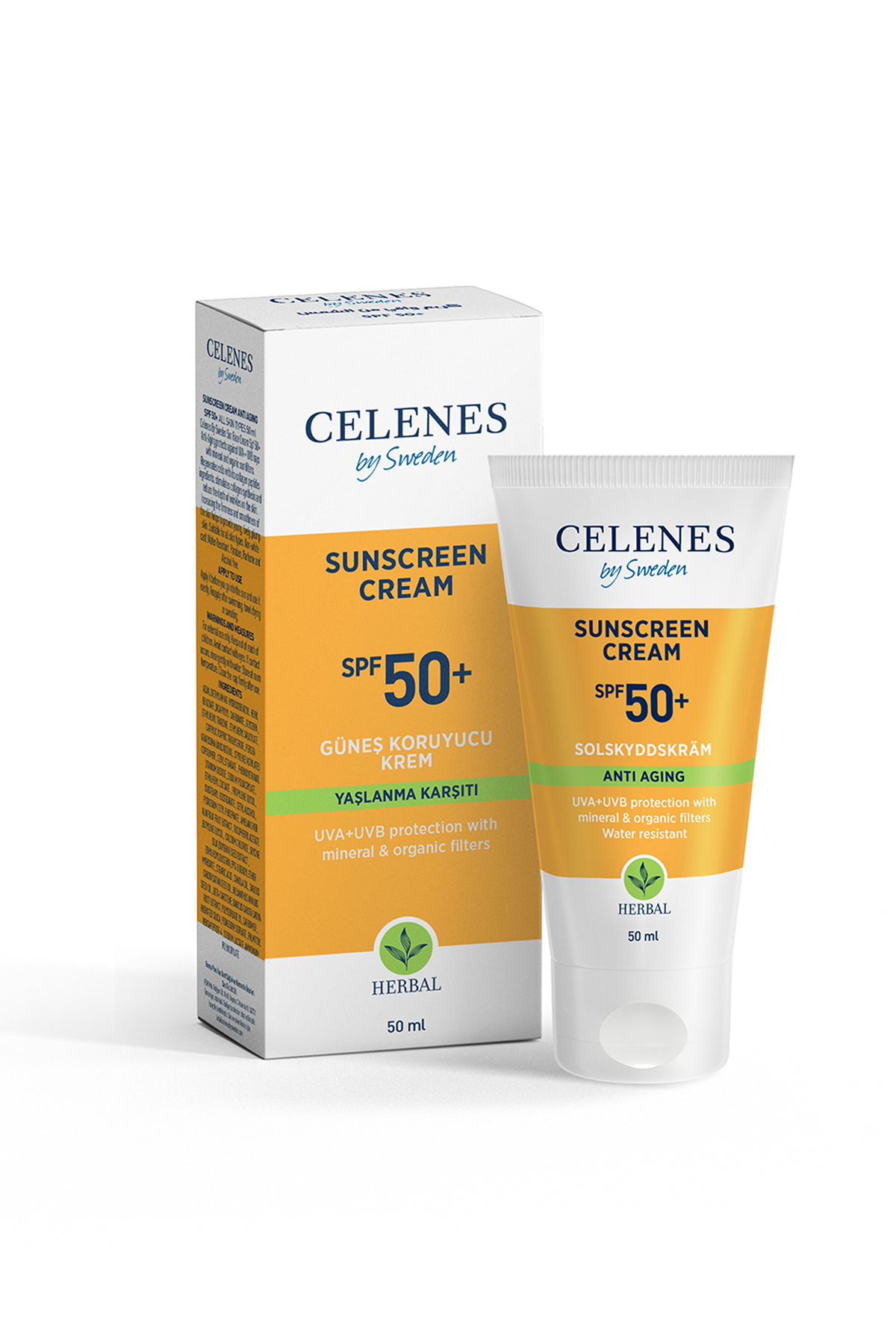 CELENES BY SWEDEN HERBAL YAŞLANMA KARŞITI GÜNEŞ KREMİ 50 SPF 50 ML-