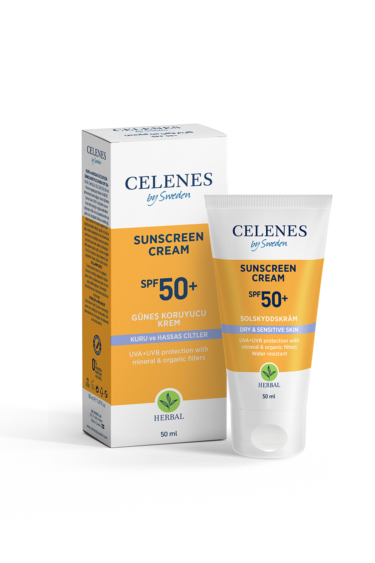 Celenes by Sweden Herbal Güneş Kremi Kuru Ve Hassas Ciltler 50+ Spf 50 Ml-