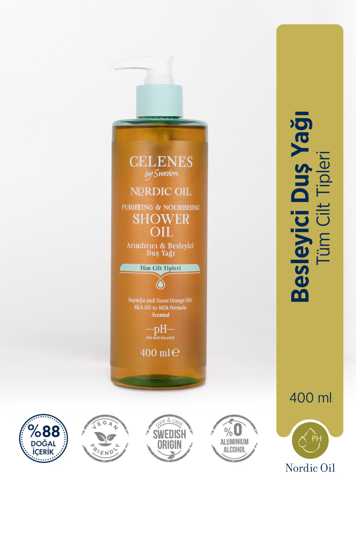 Celenes By Sweden Nordic Oil Besleyici Duş Yağı 400 ml-