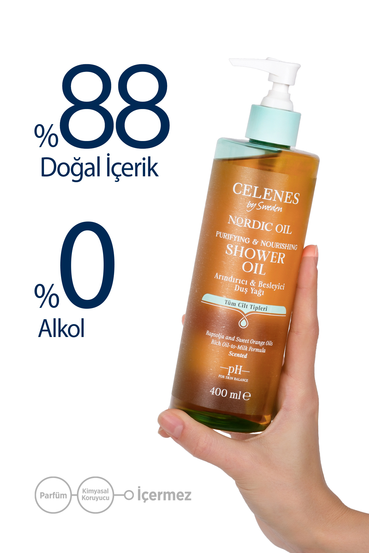 Celenes By Sweden Nordic Oil Besleyici Duş Yağı 400 ml-