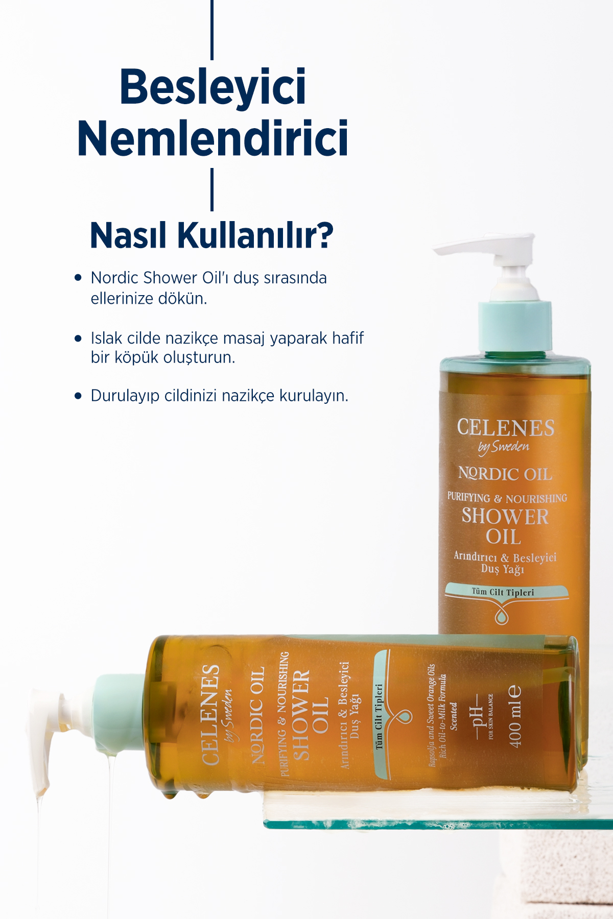 Celenes By Sweden Nordic Oil Besleyici Duş Yağı 400 ml-