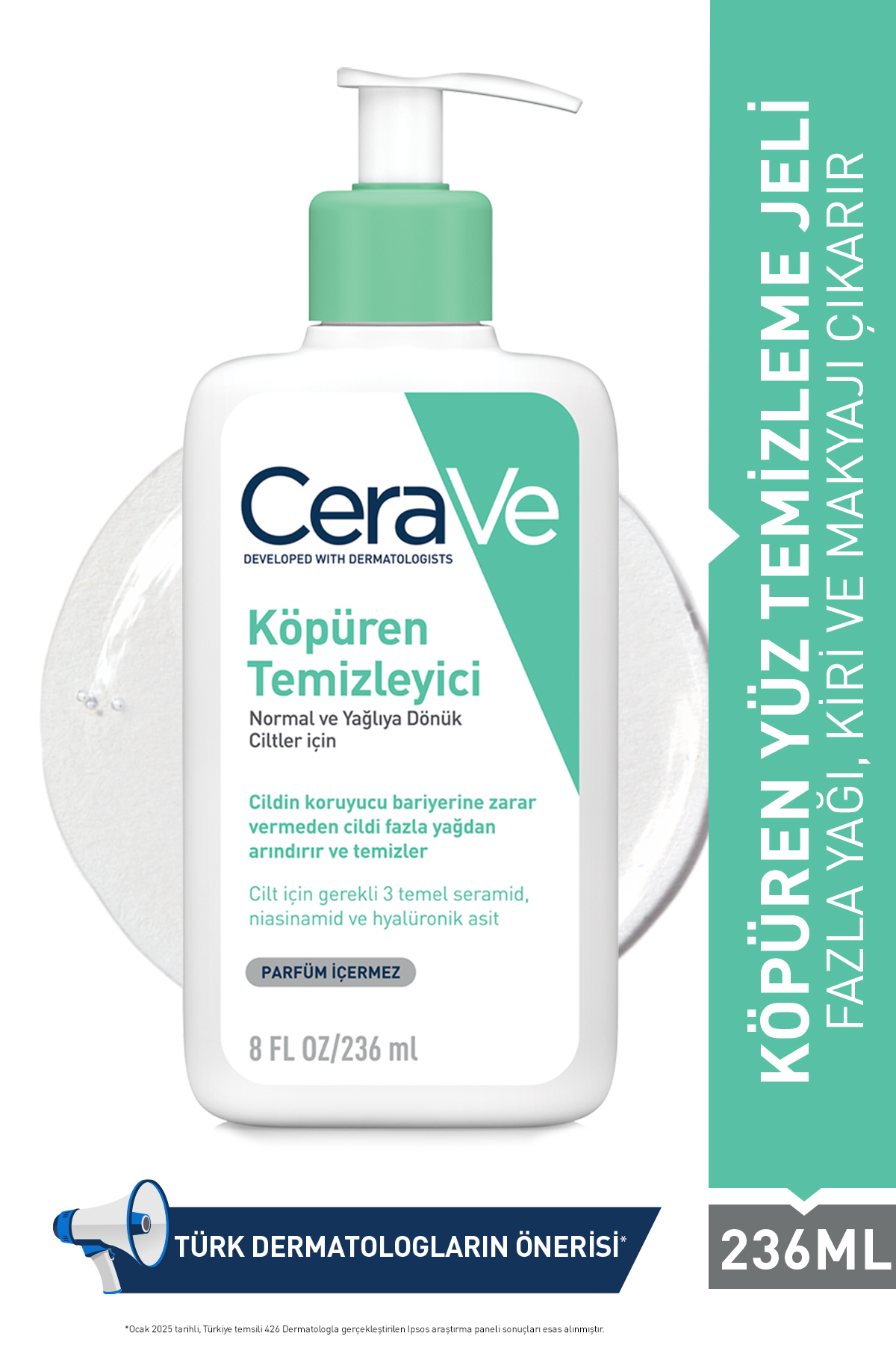 KÖPÜREN TEMİZLEYİCİ İÇERİKLİ YAĞLI CİLTLER  236ML-