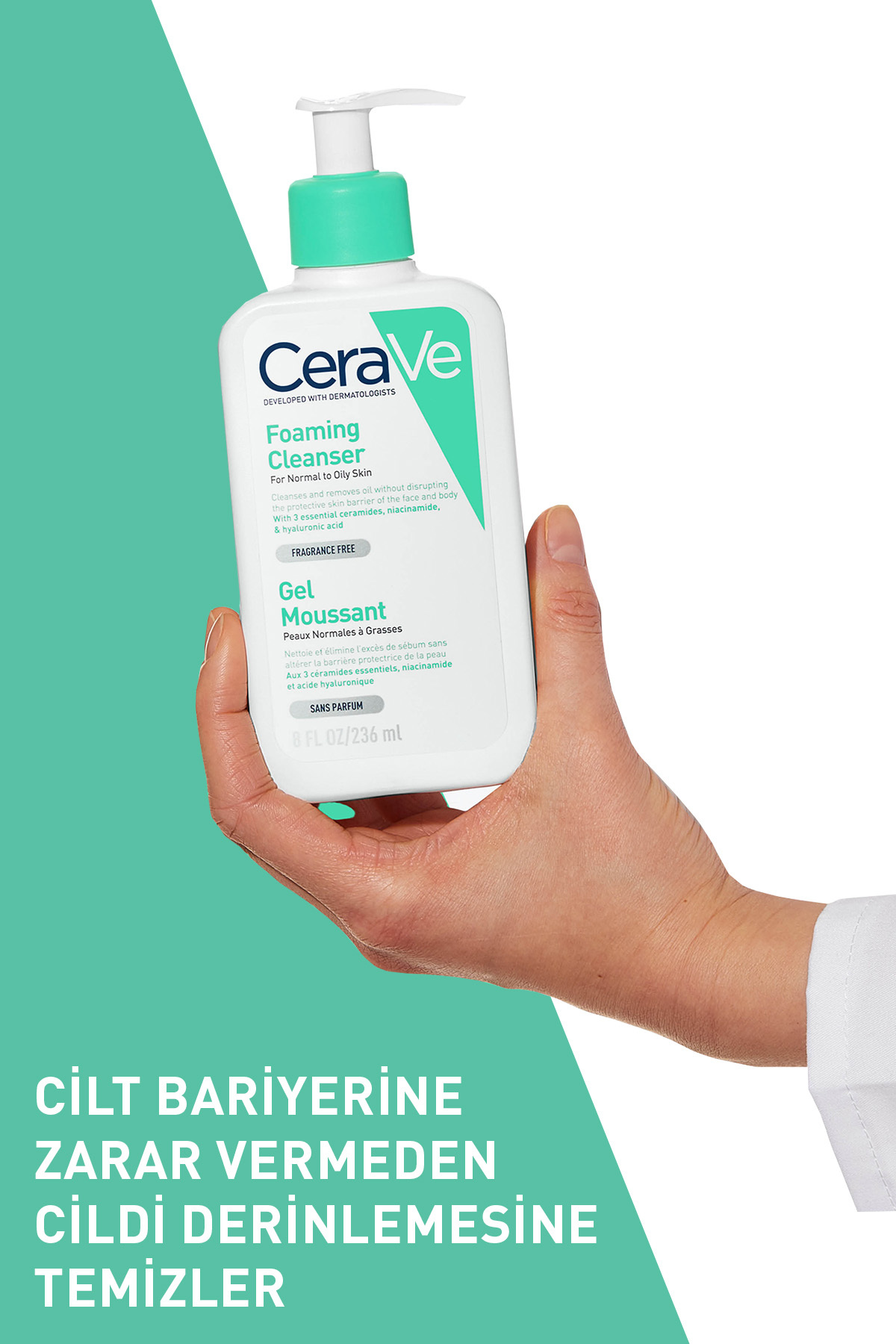 KÖPÜREN TEMİZLEYİCİ İÇERİKLİ YAĞLI CİLTLER  236ML-