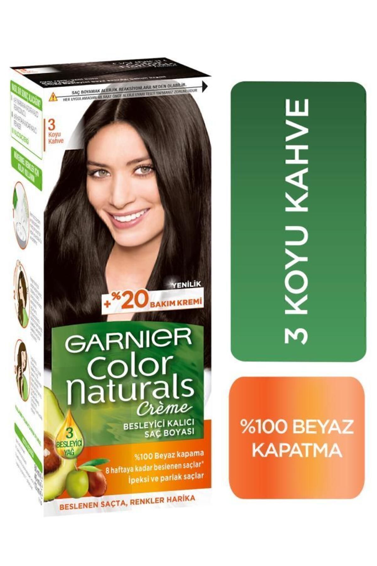 GARNİER SAÇ BOYASI - COLOR NATURALS 3 KOYU KAHVE-