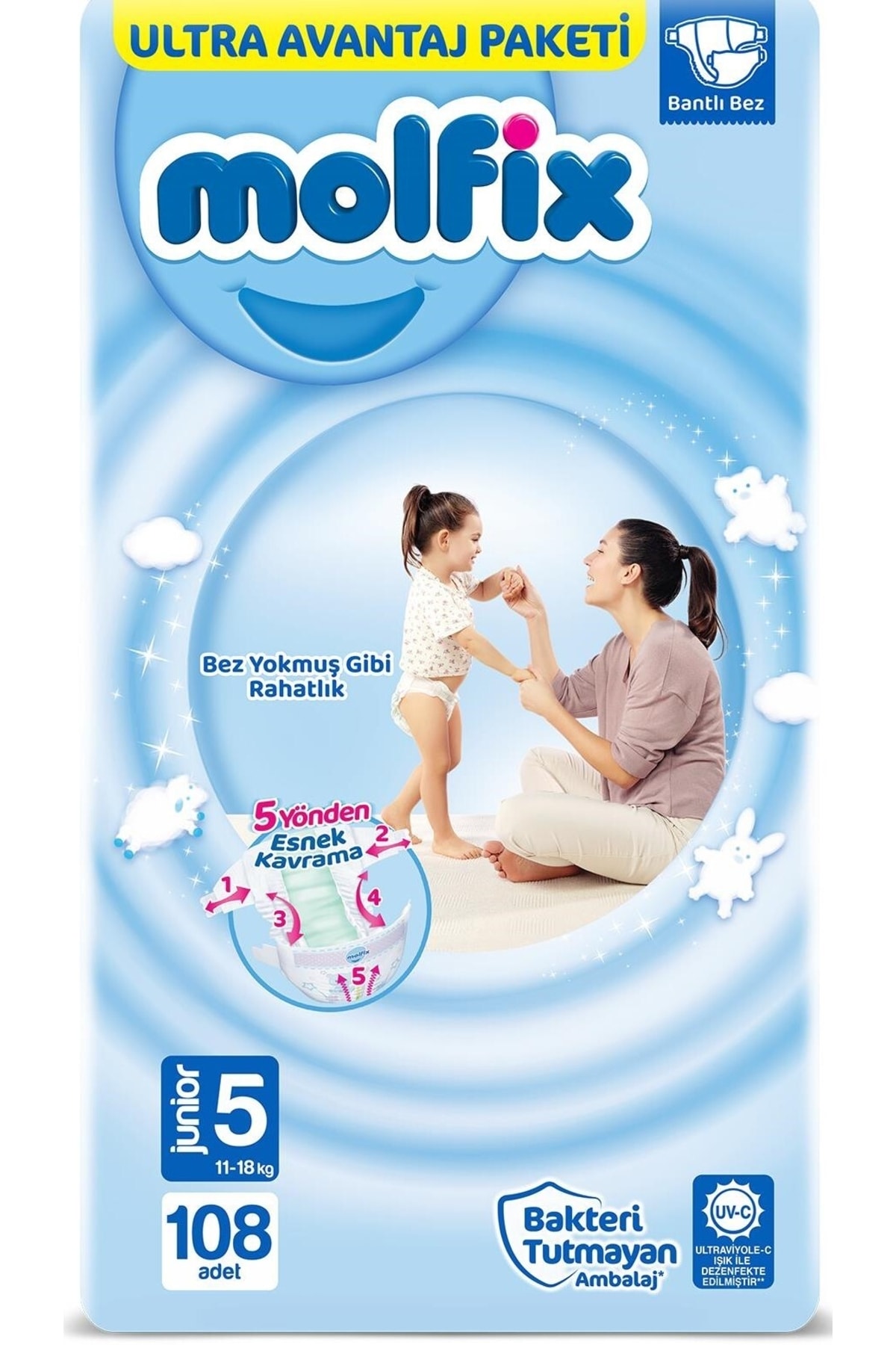 MOLFİX BEBEK BEZİ ULTRA AVANTAJ PAKETİ  NO:5 108Lİ-