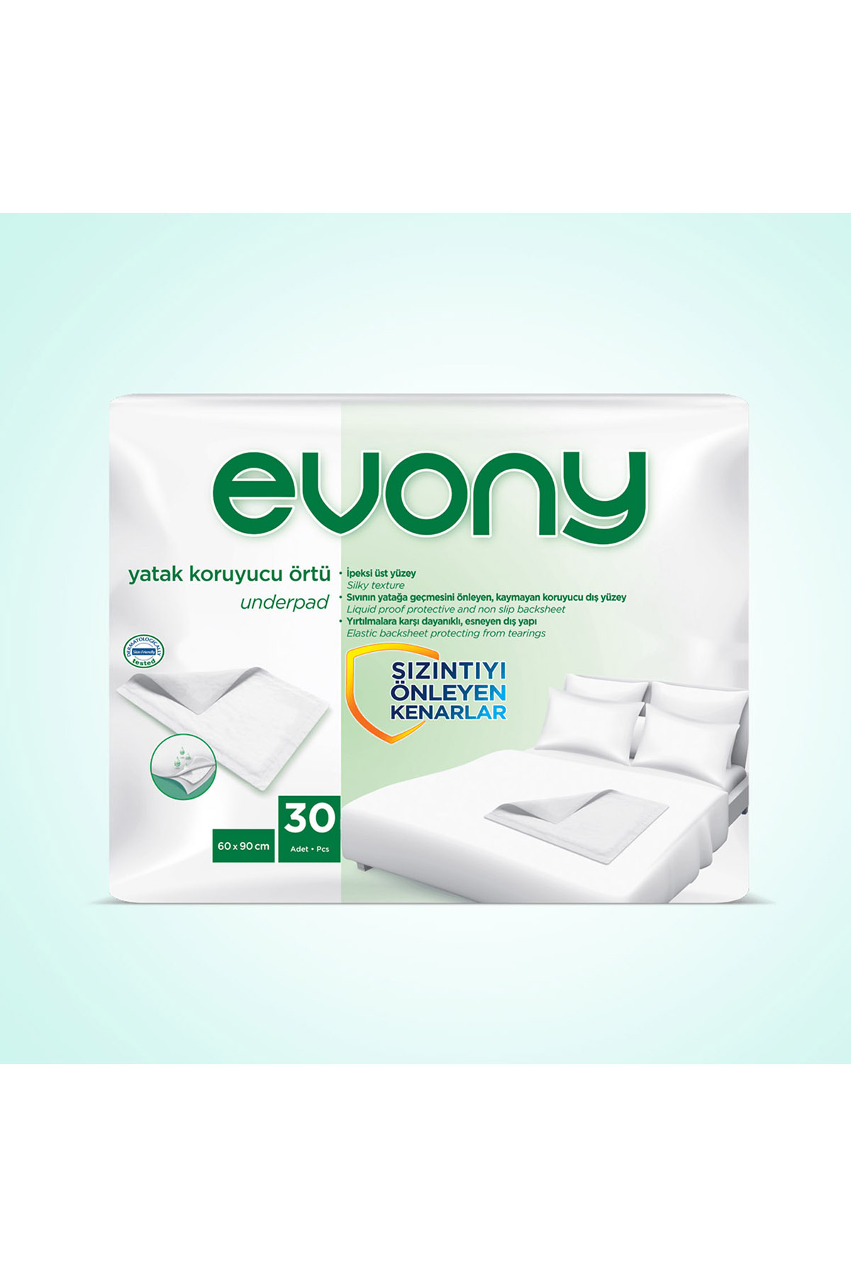 EVONY YATAK KORUYUCU ÖRTÜ 60X90 30 ADET-