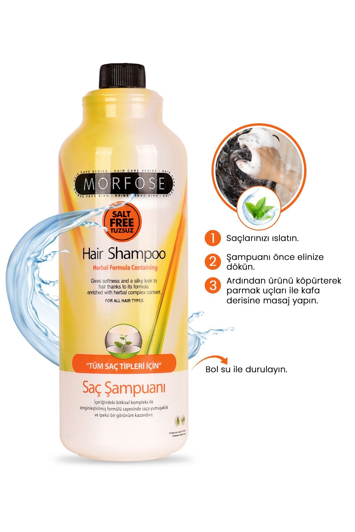 MORFOSE BİTKİSEL TUZSUZ ŞAMPUAN 1000 ML-