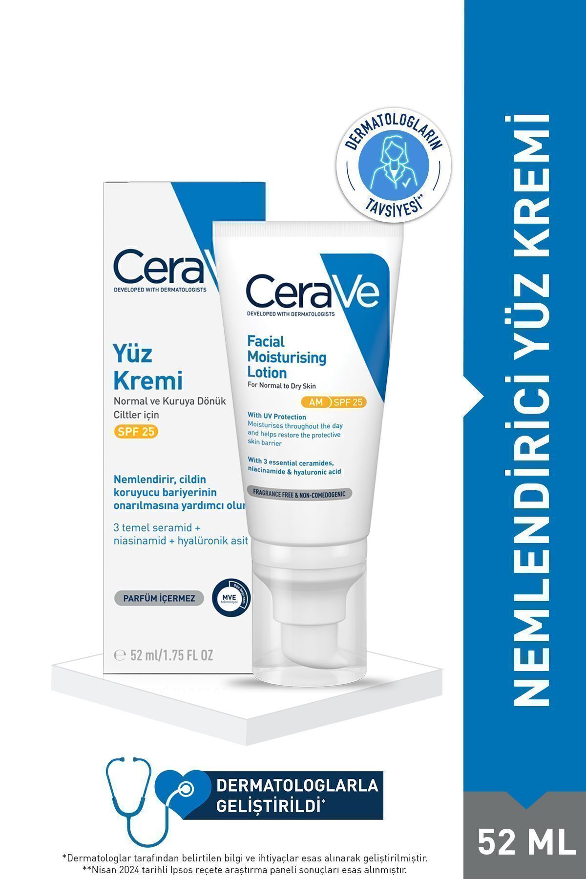 CERAVE NEMLENDRC YÜZ KREMİ NORMAL KURU CİLT SPF25-