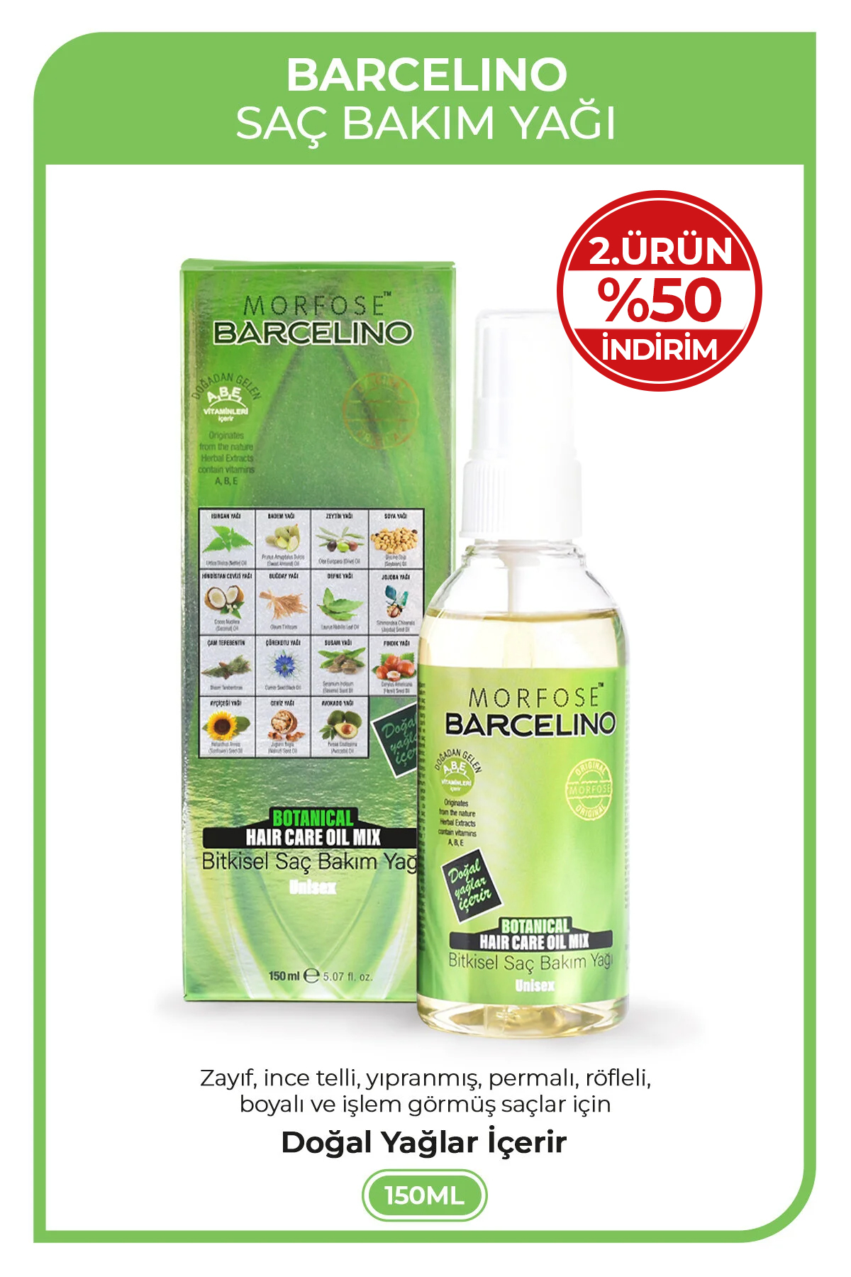 MORFOSE BARCELİNO SAÇ BAKIM YAĞI 150 ML-