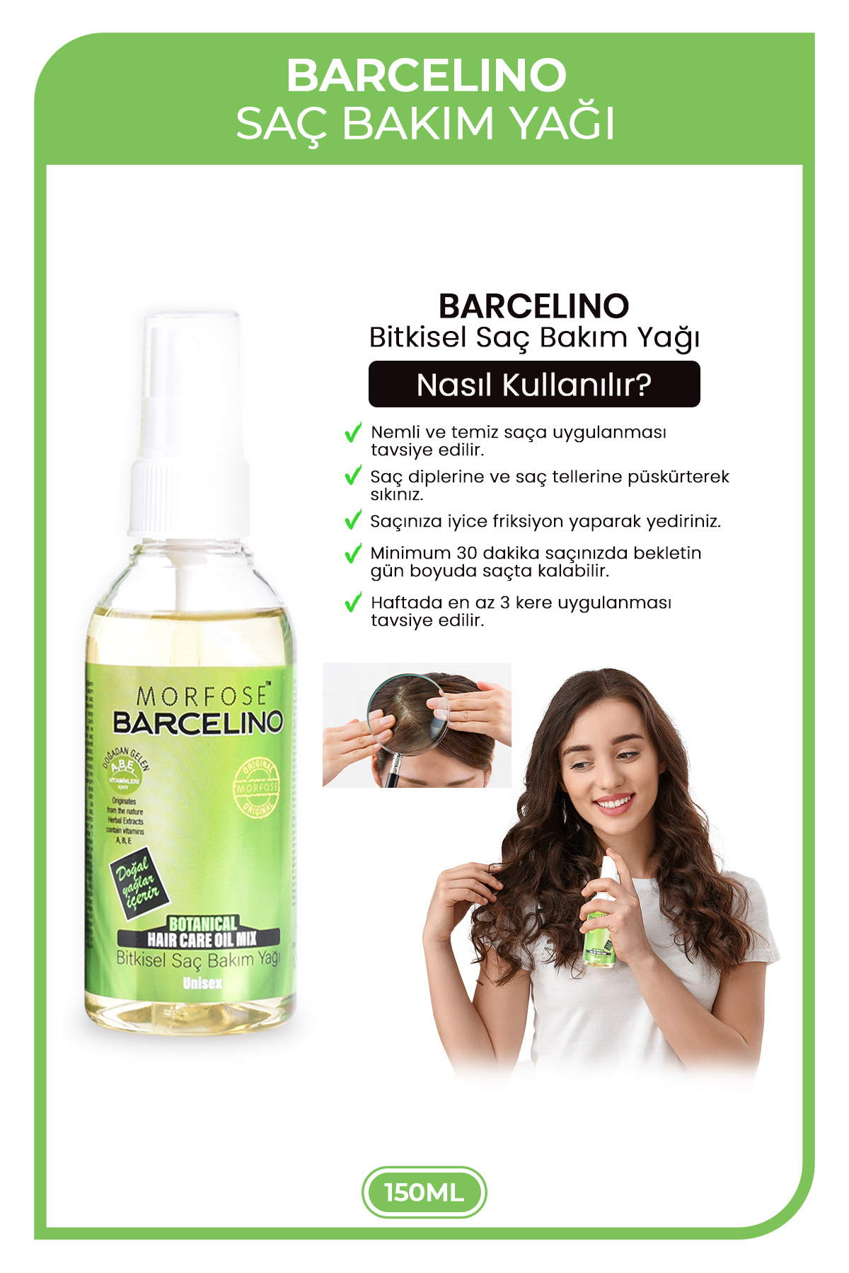 MORFOSE BARCELİNO SAÇ BAKIM YAĞI 150 ML-