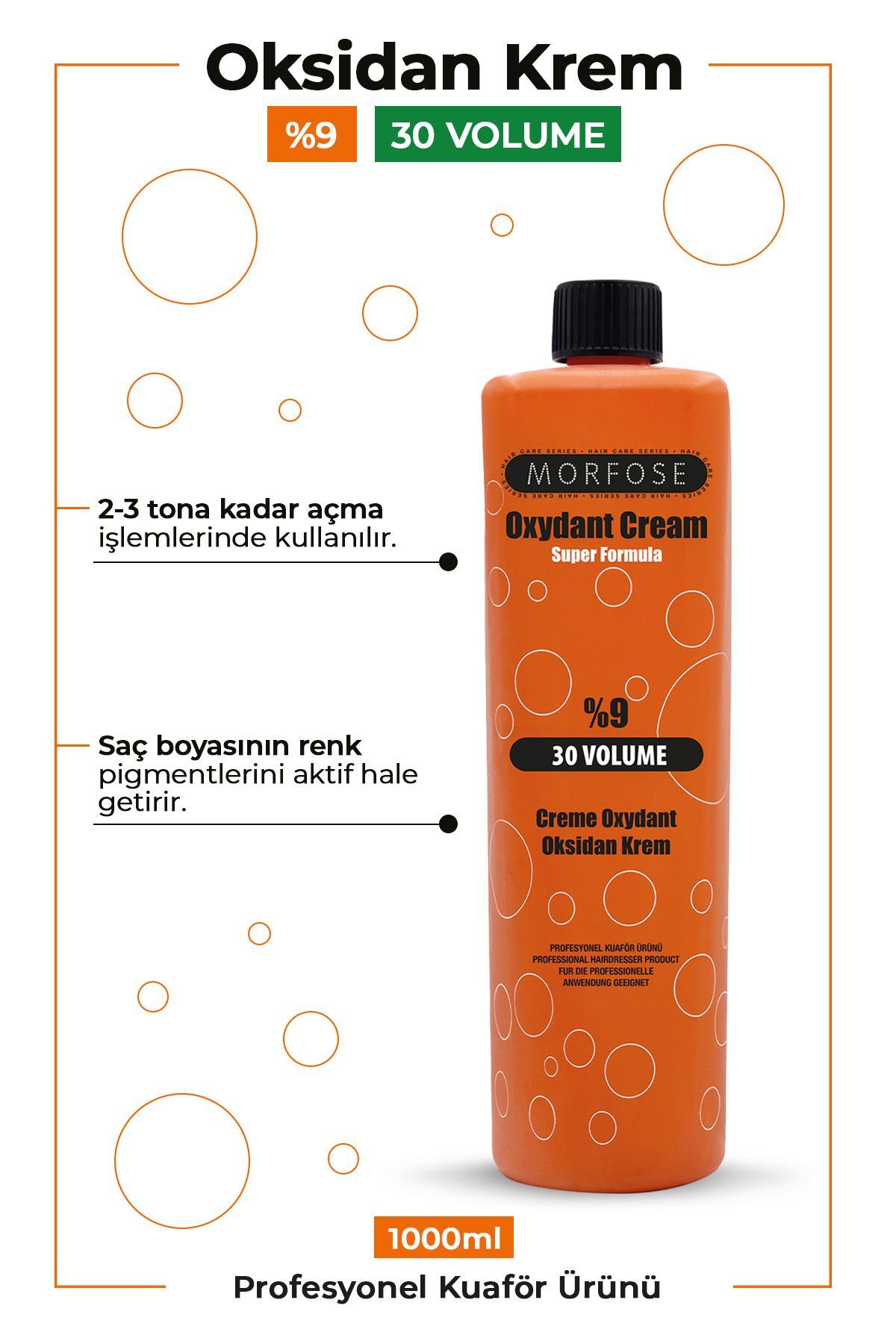 MORFOSE OKSİDAN KREM 30 VOLUME 1000 ML-