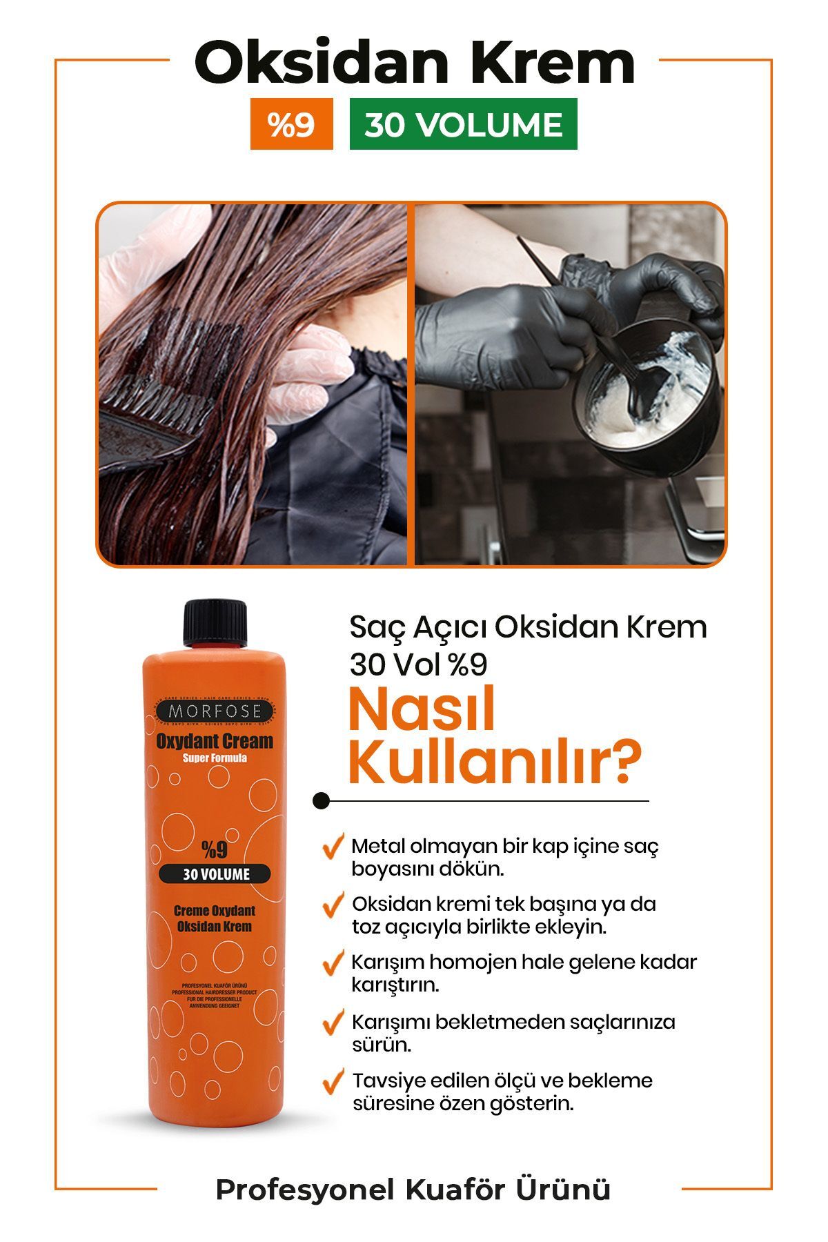 MORFOSE OKSİDAN KREM 30 VOLUME 1000 ML-