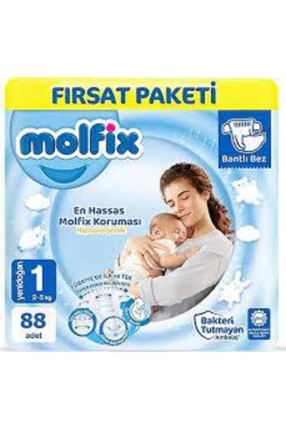 MOLFİX BEBEK BEZİ YENİDOĞAN FIRSAT PAKETİ 88 ADET-