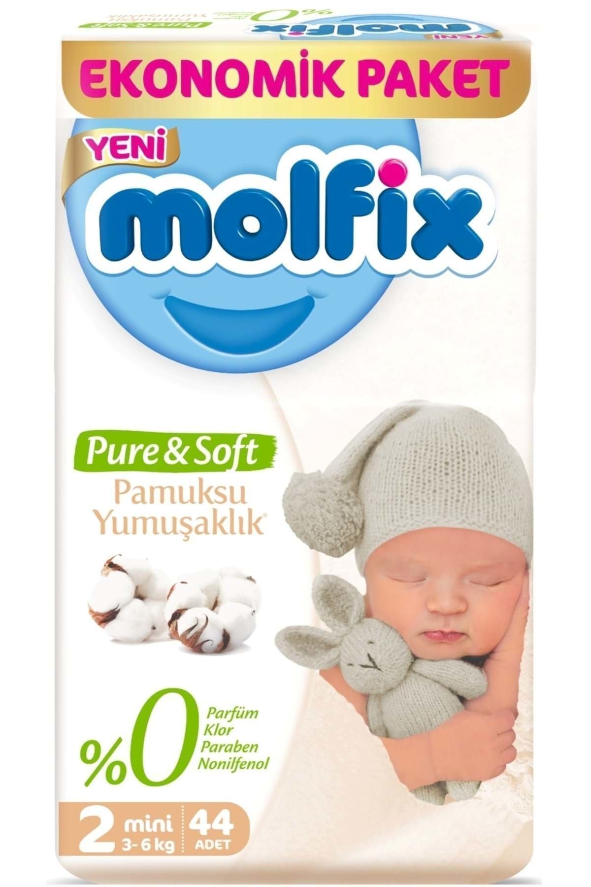 MOLFİX PURE & SOFT 2 BEDEN MİNİ 44 ADET BEBEK BEZİ-