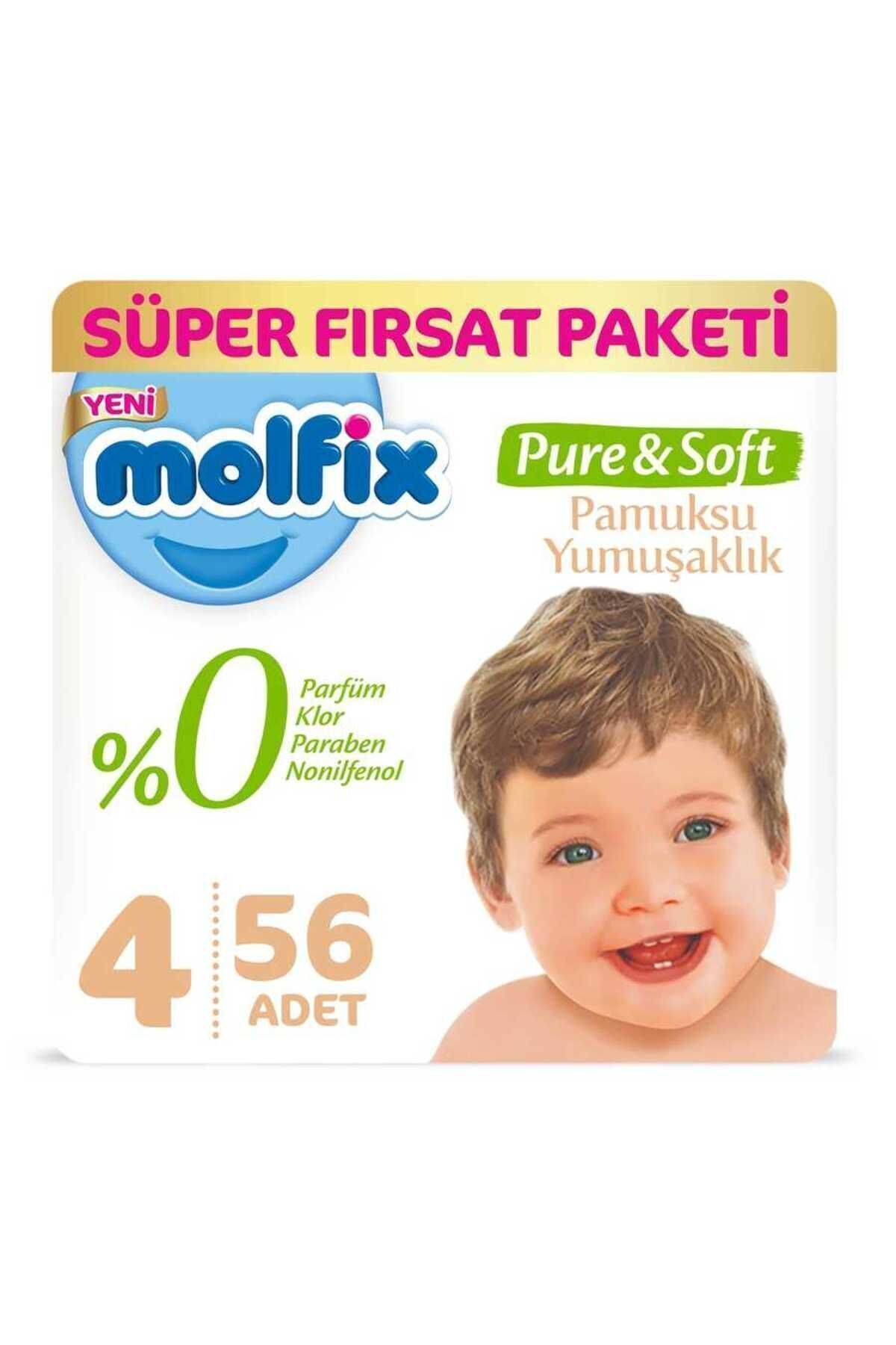 MOLFİX PURE&SOFT BEBEK BEZİ 4 BEDEN 56 ADET-