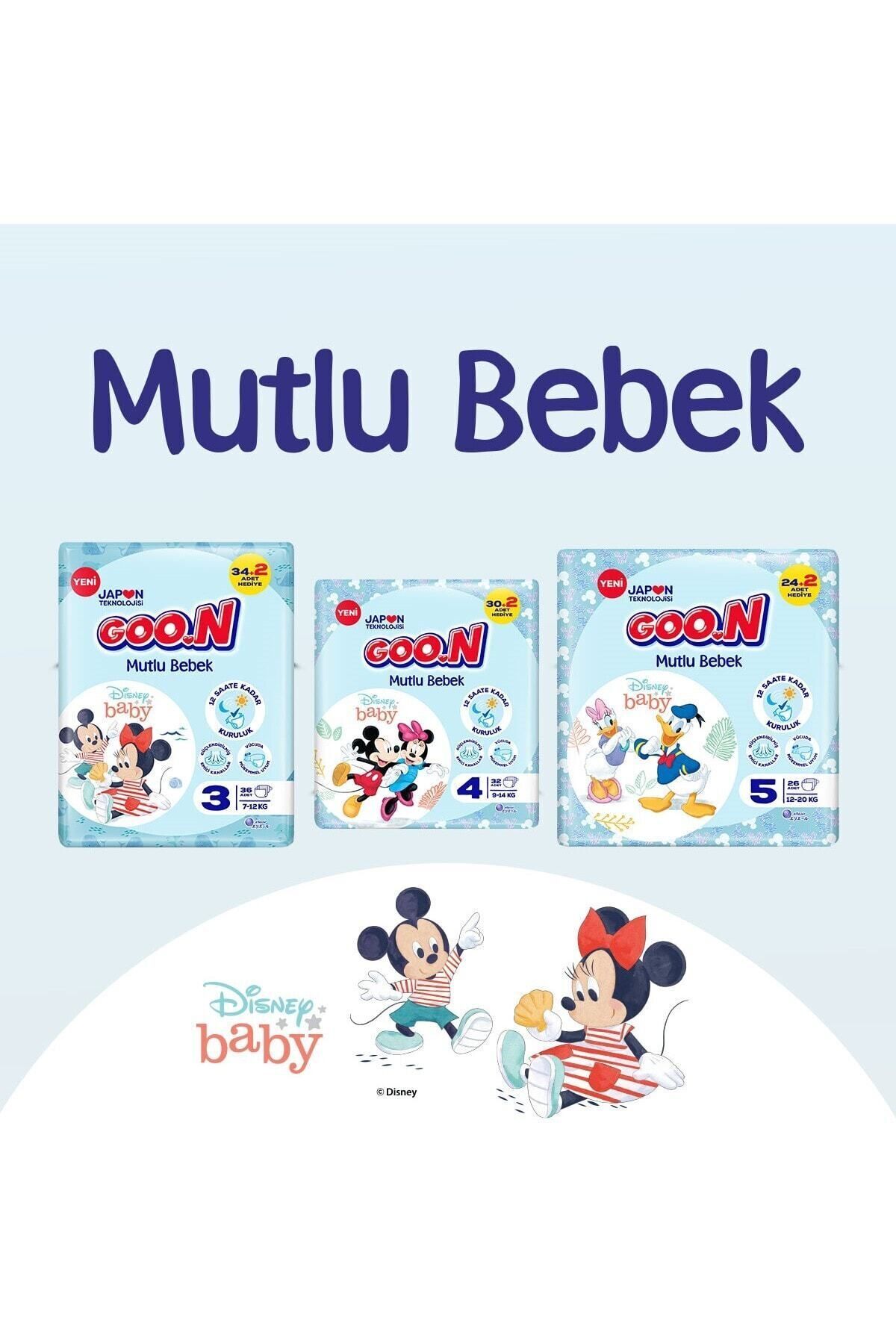 GOON BEBEK BEZİ MUTLU BEBEK JUMBO PAKET 3 BEDEN 36-