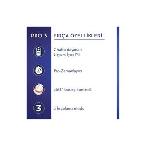 ORAL-B PRO 3500 ŞARJ EDİLEBİLİR DİŞ FIRÇASI+BAŞLIK-