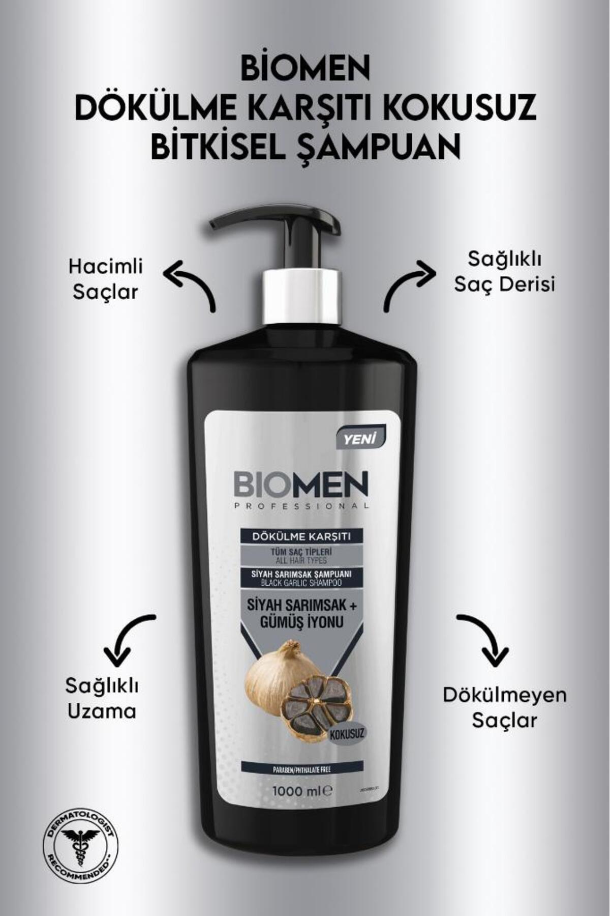 BİOMEN PROFESSİONAL SİYAH SARIMSAK&GÜMÜŞ ŞAMPUAN 1000ML-