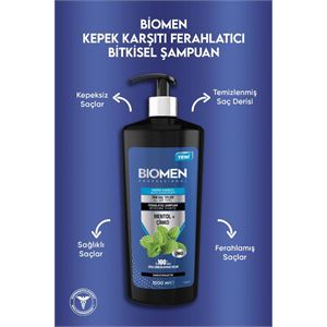 BİOMEN MENTOL&ÇİNKO KEPEK KARŞITI FERAHLATICI ŞAMPUAN 1000ML-