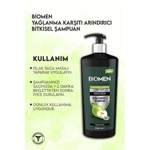 BİOMEN PROFESSİONL ELMA SİRKESİ&VİTAMİN B3 ŞAMPUAN 1000ML-