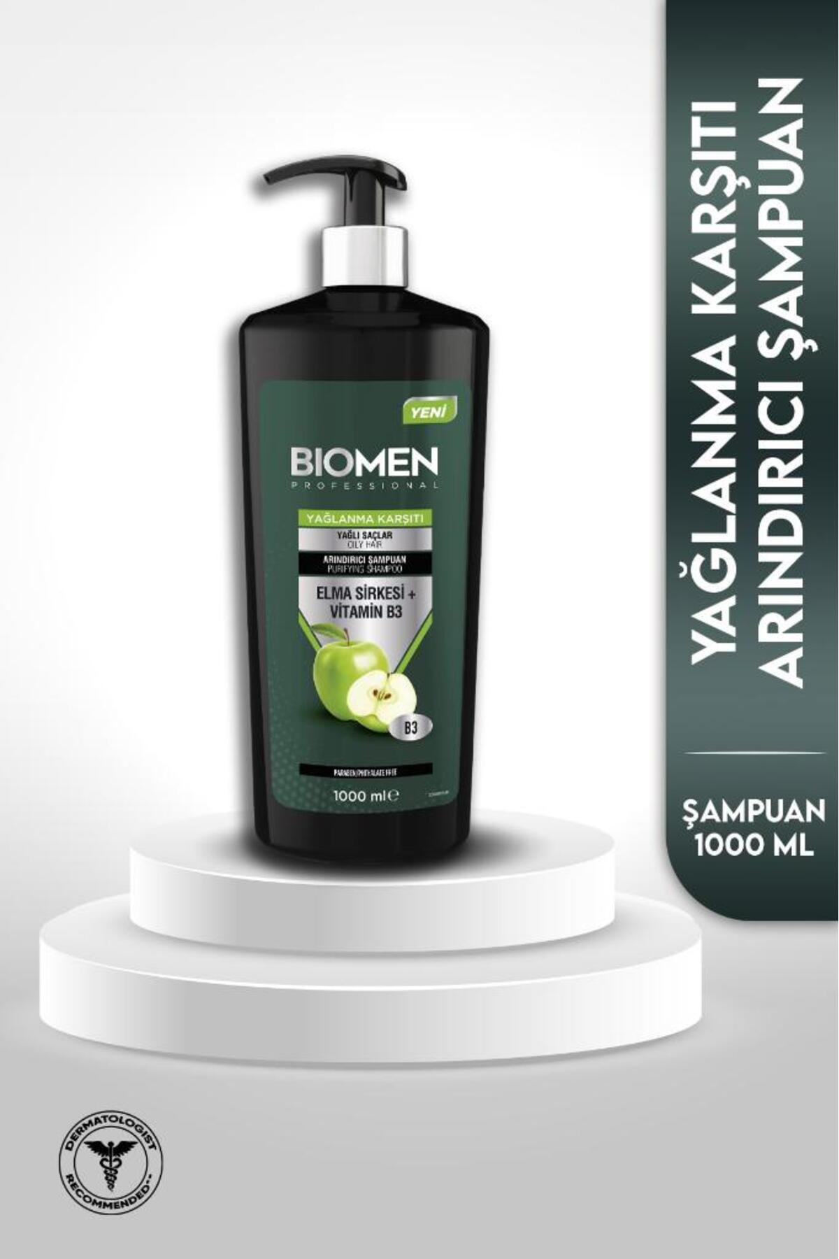 BİOMEN PROFESSİONL ELMA SİRKESİ&VİTAMİN B3 ŞAMPUAN 1000ML-