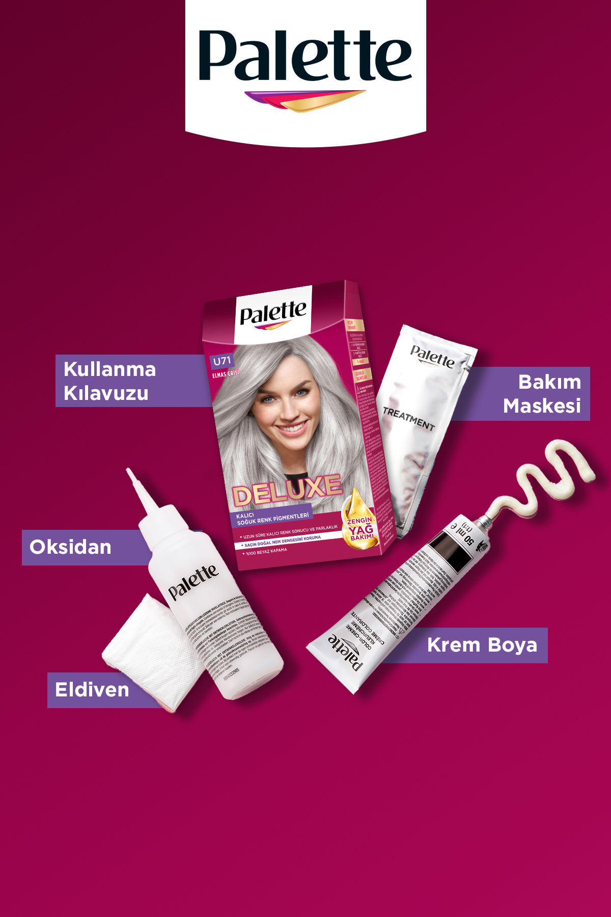 PALETTE DELUXE SAÇ BOYASI U71 ELMAS GRİSİ SAÇ BOYASI-