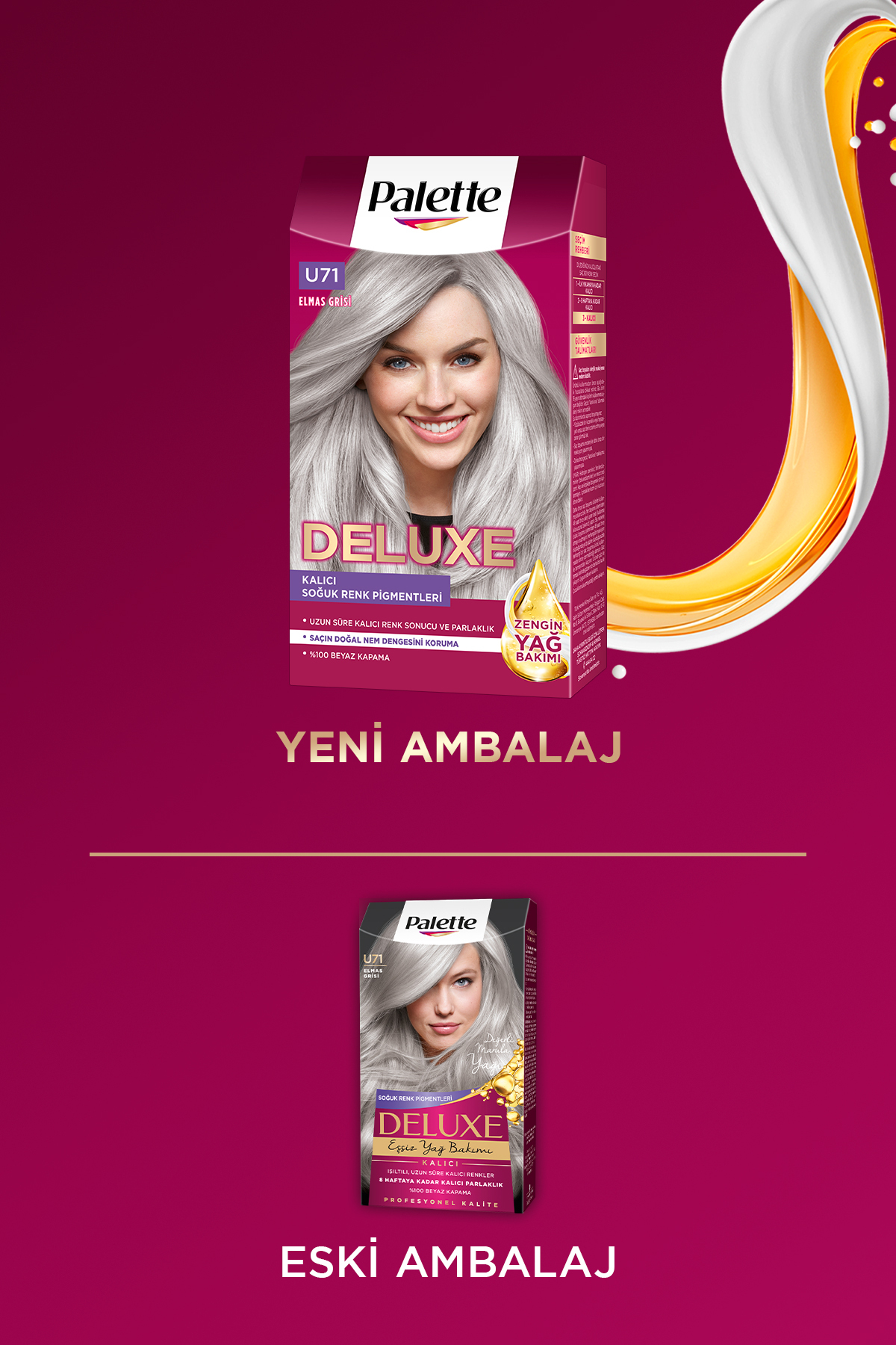 PALETTE DELUXE SAÇ BOYASI U71 ELMAS GRİSİ SAÇ BOYASI-