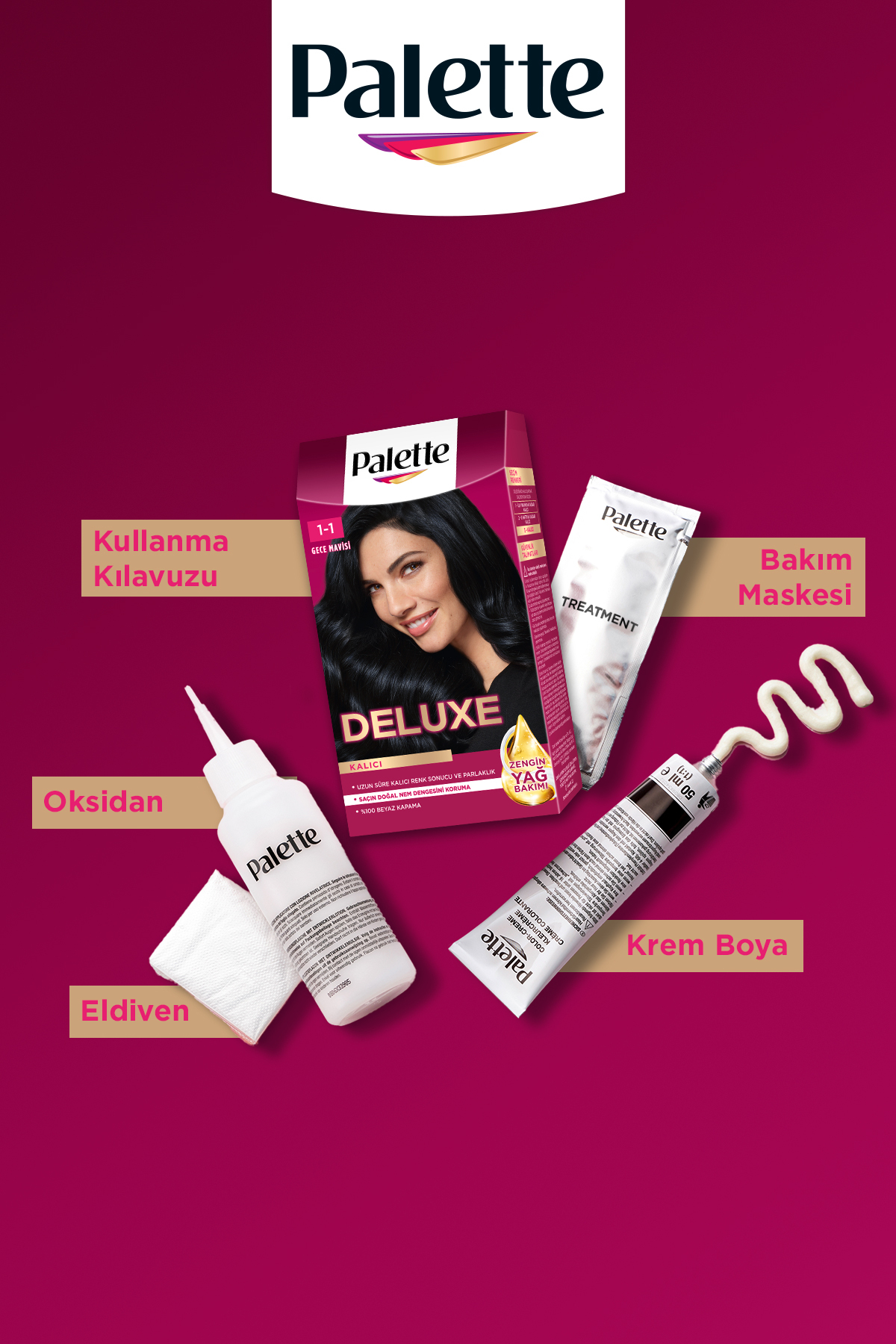 PALETTE DELUXE SAÇ BOYASI 1-1 GECE MAVİSİ  SAÇ BOYASI-