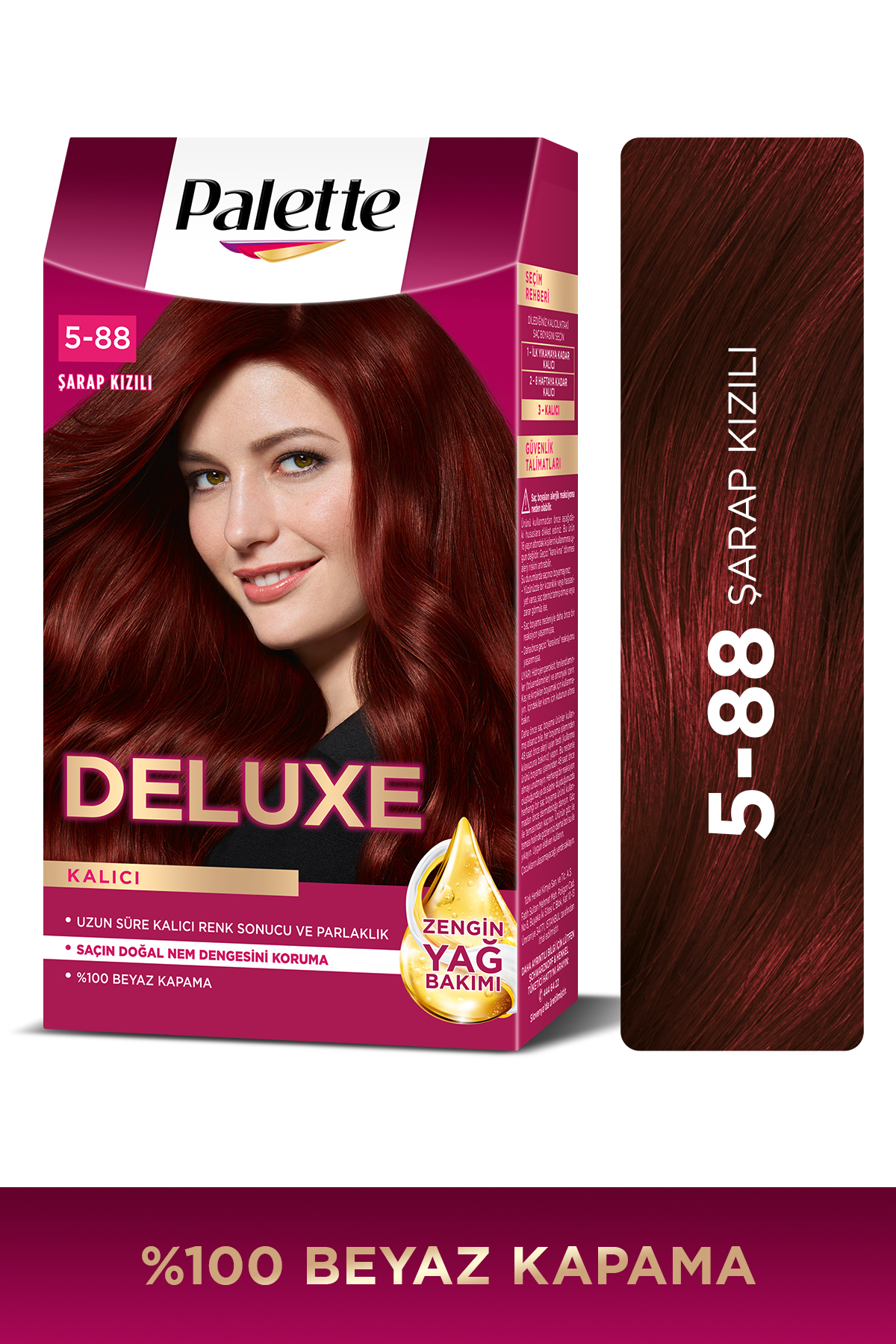 PALETTE DELUXE 5-889 ŞARAP KIZILI  SAÇ BOYASI-